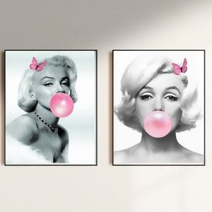 COPY - Marilyn Monroe Framed Pink Bubble gum Art Set  quality prints 11x8.5